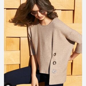 Joseph Ribkoff slouchy Sweater with Turn lock closures Sz 12